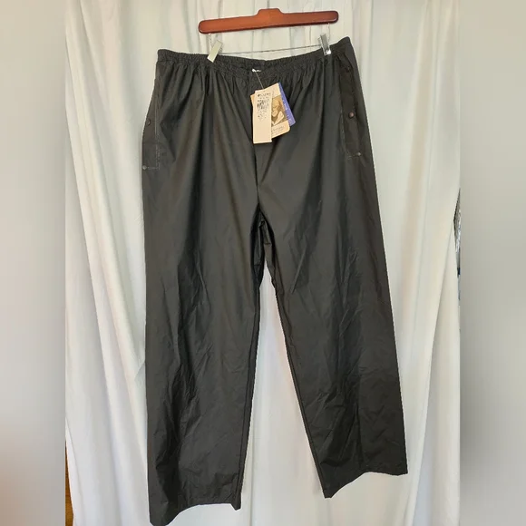 Columbia Black NWT Rainproof  Pull Pants Size XXL