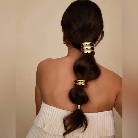 Elegant Gold Hair Cuffs Q87