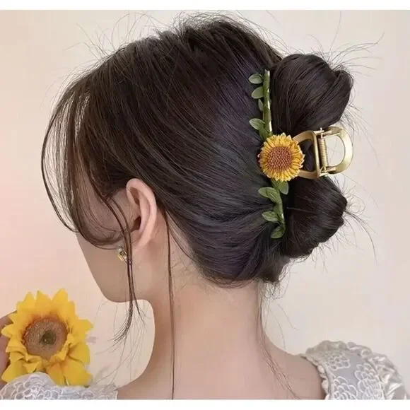 SunFlower Hair Clips Fashion Flower Shaped‎ Claw Clips NonSlip New