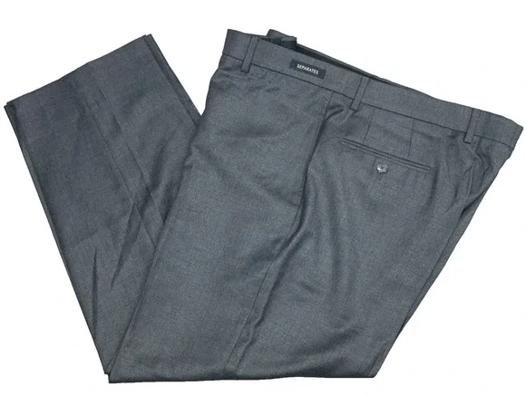 Jos A Bank Travelers Separates Men’s 40W Wool Dark Gray Dress Pants Flat Front