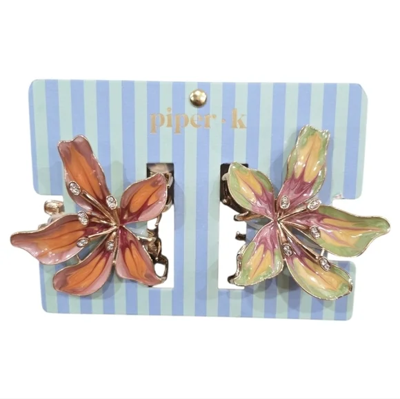 💕▪️Piper K ▪️Vibrant Floral Hair Metal Claw Clips