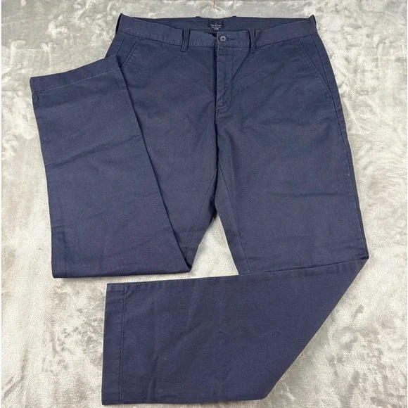 J.Crew The Sutton Mens Navy Blue Cotton Twill Straight Leg Chino Pants 34x32