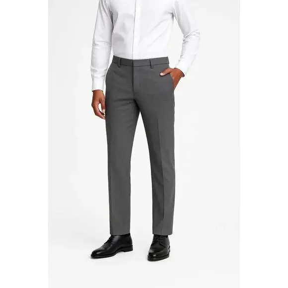 Theory Men’s Gray Dress Pants Size 32 High Density Knit Flat Front Slim Trousers