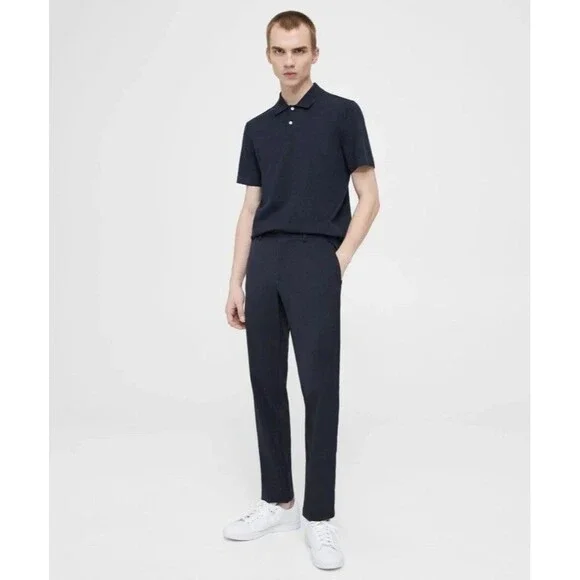 Theory Zaine SW Neoteric Navy Blue Slim Fit Chino Pants Water Repellent Mens 31