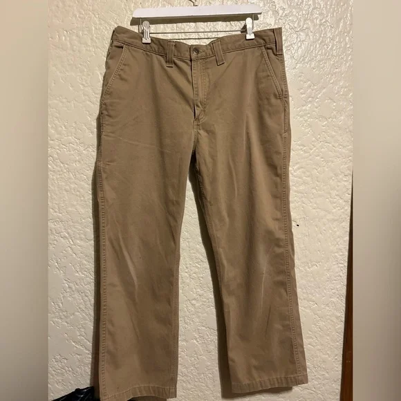 Men's Carhartt Tan 5 pocket Pants 40x30‎ cotton