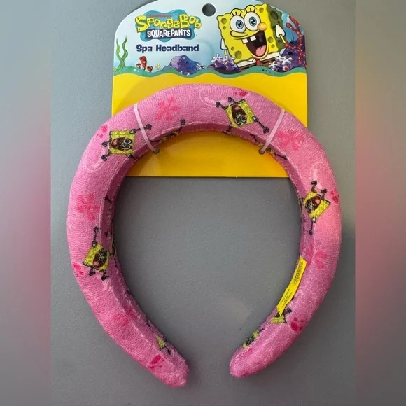 SpongeBob SquarePants Pink Spa Headband Terry cloth