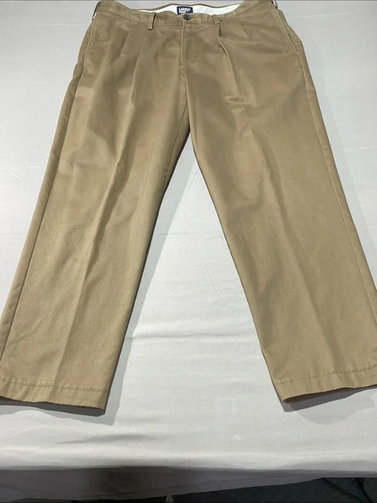 Lands' End Men's Pleated Chinos in Tan