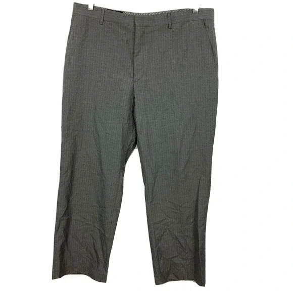 Banana‎ Republic Pants Mens Sz 38x30 Heather Gray Dress Tailored Pinstripe