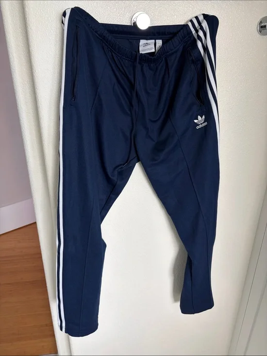 adidas Originals Men's Beckenbauer Classic Track Pants Navy Large