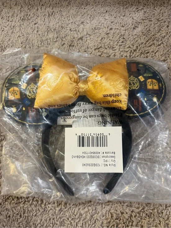 Disney Club 33 Exclusive Minnie Mouse Ears Black Gold Headband 2024