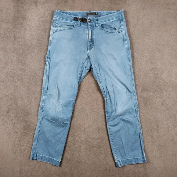 Gramicci Climbing Pants Mens 32 Blue Organic Cotton Belted Carpenter M-0856-ONO