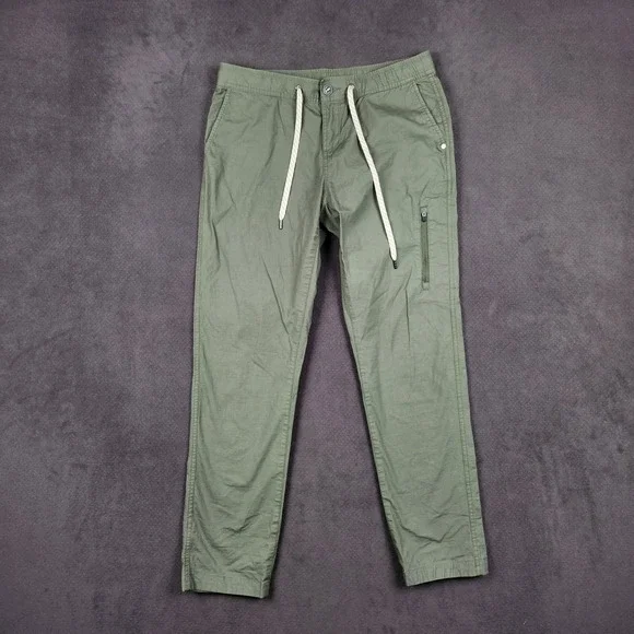Vuori Ripstop Climber Pants Mens Medium Green Utility Stretch Zip Pocket Hiking