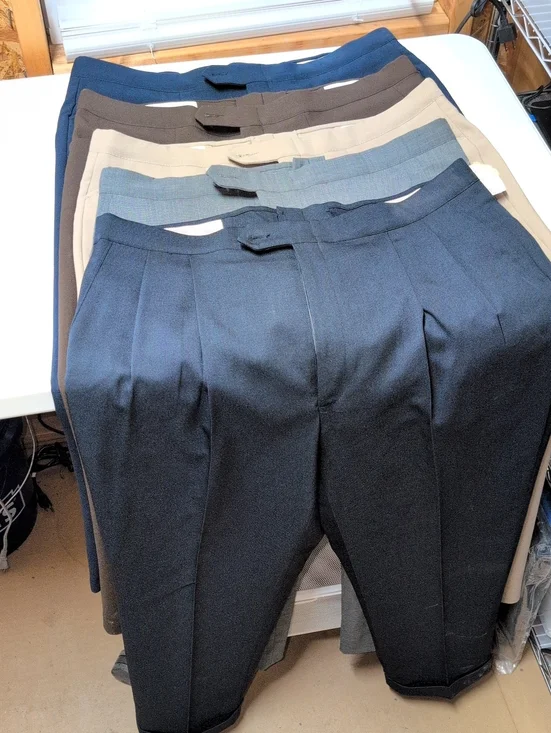Lot Of 5 Sansabelt (38/29) Classic Dress Pants -2-Navy, khaki, Brown,Grey..(97)