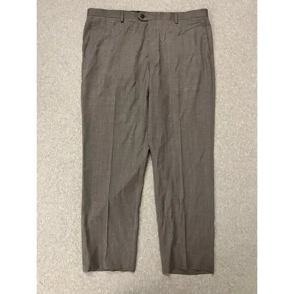 Peter Millar Pants Mens Size 40R Textured Virgin Wool Lined Cassual Formal Gray‎