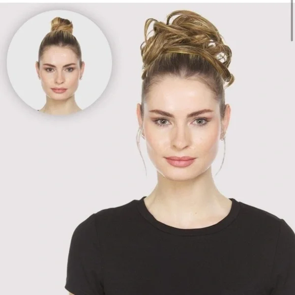 NEW JuvaBun Fake False Hair Bun Dark Blande