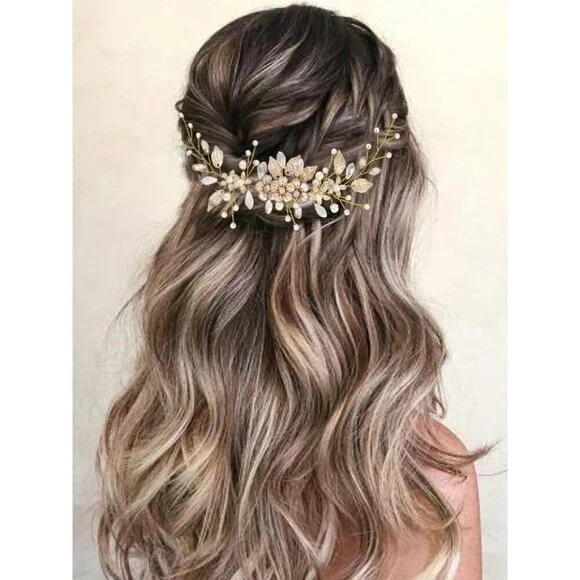 Wedding Hair Vine Bridal Headpiece Pearl Rhinestone Women Accessories