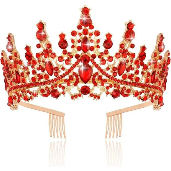 Queen Crown Women Crystal Tiara for Wedding Prom Halloween Costume Rhinestone