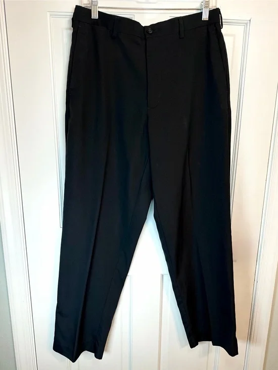 Grand Slam Golf Pants Men’s 33x30 Black Performance Flat Front Stretch