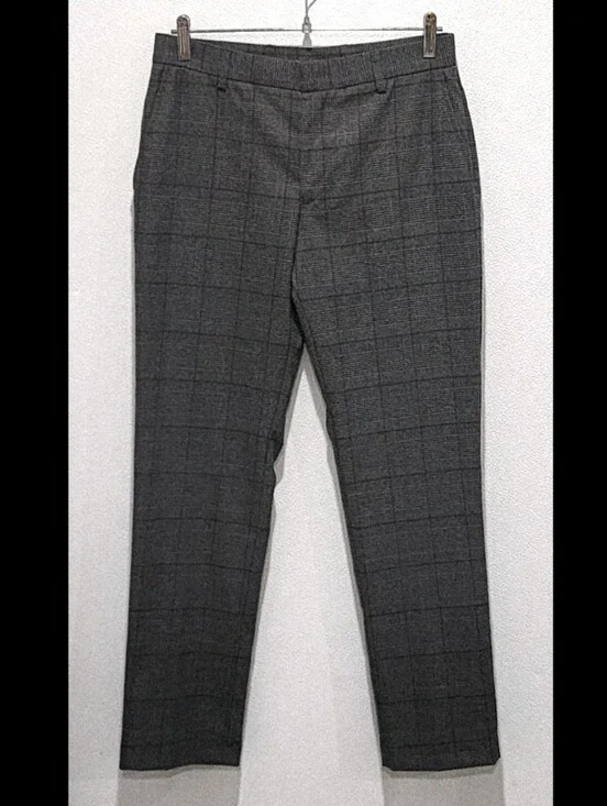 Tommy Hilfiger Dress Pants Mens 30x30 Gray Plaid TH Flex Stretch Flat Front NWT