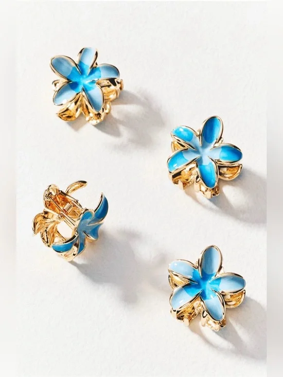 Anthropologie Mini Fleur Claw Clips Set