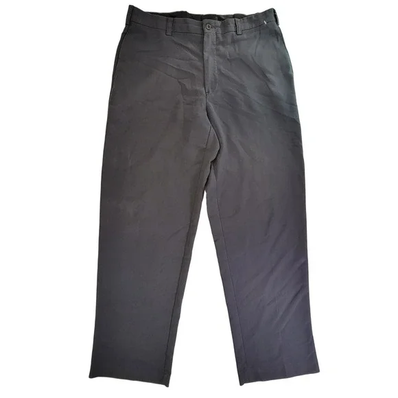 Reaction Kenneth Cole Mens Charcoal‎ Gray Flat Front Dress Pants
