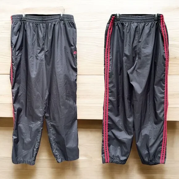 Vintage Starter Track Pants Mens XL Black tango Red Stripes Windbreaker Retro
