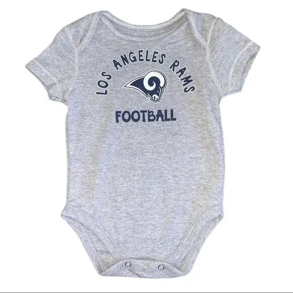 NFL Team Los Angeles Rams Football Bodysuit 3-6 Months Grey