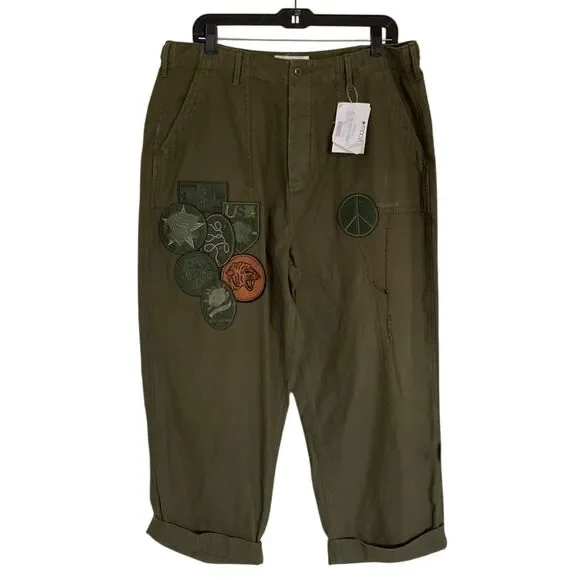 Sun + Stone Ouigi‎ Theodore Men's Utility Pants 34 Army Green