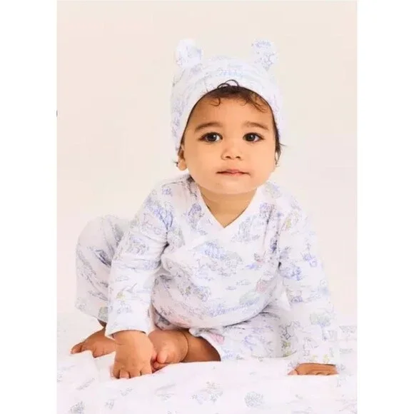 Janie & Jack Baby Farm Animal Long Sleeve One piece Bodysuit 0-3 months NEWBORN