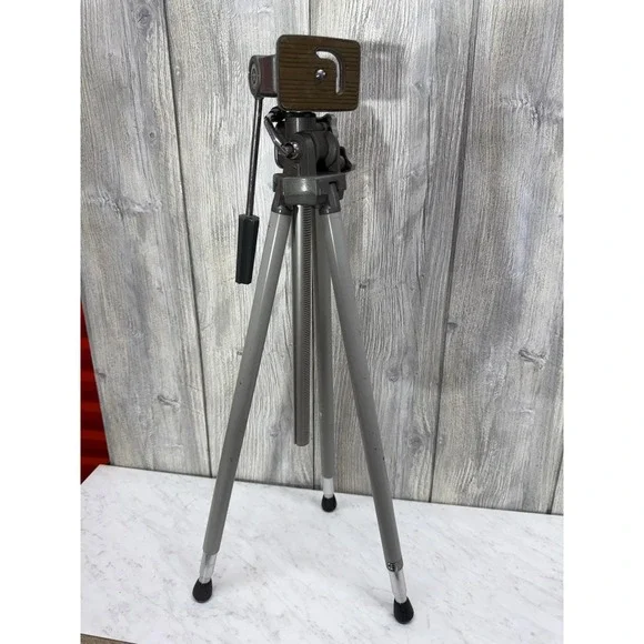 Vintage Manon Camera Tripod Made in Japan Adjustable Metal Grey Photography Gear