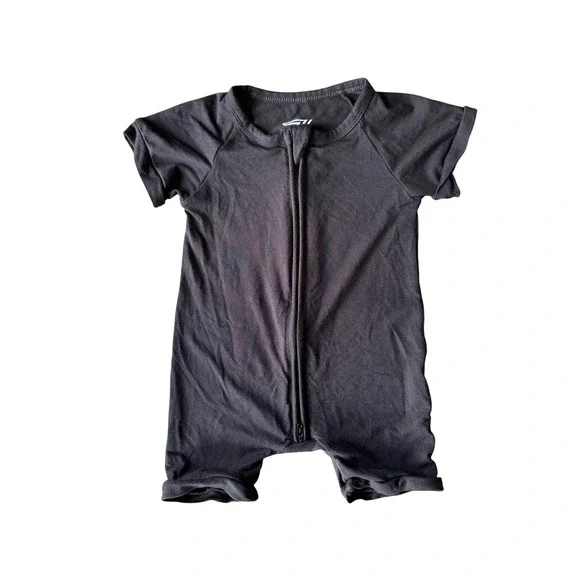 Fletch Bamboo Shortie Baby Boy 12-18 Months Black Viscose Spandex Neutral Basics
