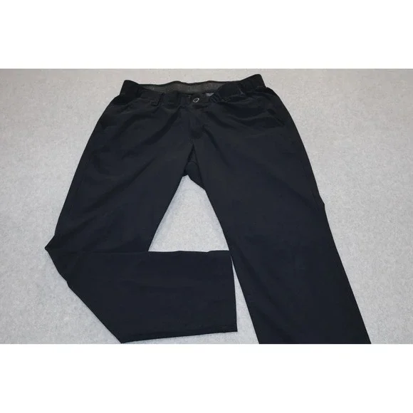 Under Armour Golf Pants Mens 34x30 Black Performance Tapered Stretch Flat **