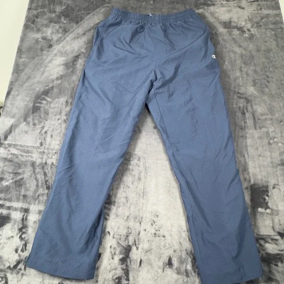 Champion Track Pants Mens Large Blue Elastic Waist Lightweight Lined 2540
