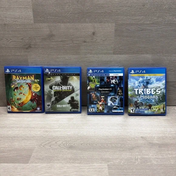 PS4 Lot COD Infinite Warfare Legacy Edition, Tribes‎ Of Midgard, VR Demo, Rayman