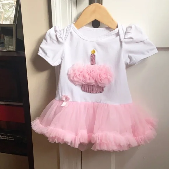 Baby First Birthday Cupcake Tutu Onesie