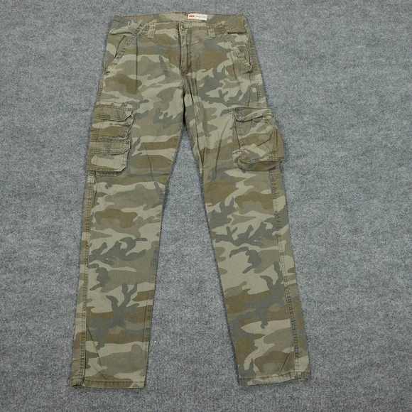 Wrangler Cargo Pants Men 32x32 Green Camo Regular Taper Stretch Tactical Utility