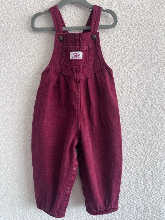 Osh Kosh B’Gosh Vintage Retro‎ Red Cotton Overalls Infant Size 24 Months