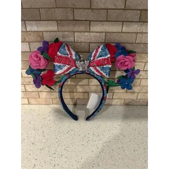 Disney Floral Crown Queen of‎ the Kingdom UK England Minnie Ears Headband dt