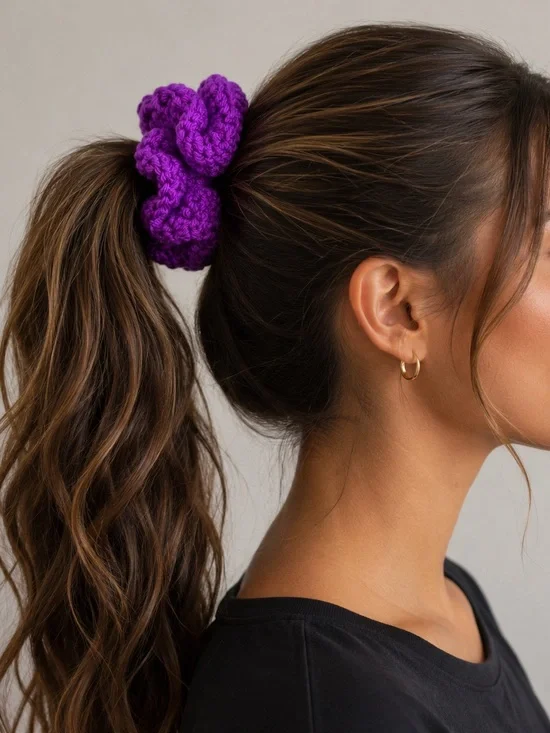 Handmade Crochet Scrunchie | Soft Hair Tie | Boho Cottagecore Accessory