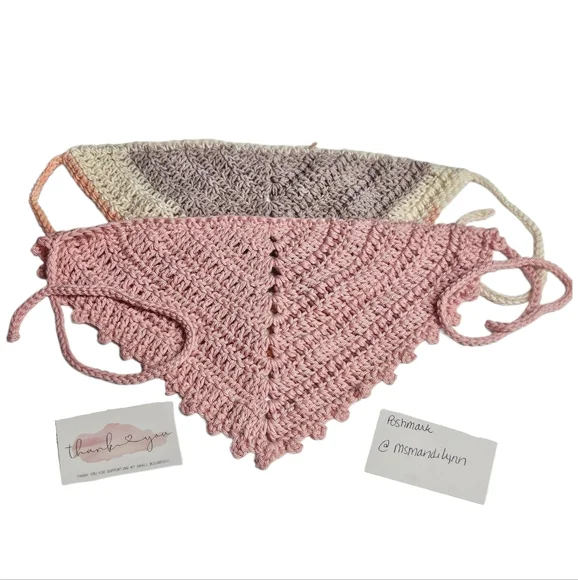 Handmade Crochet Bandana Set Of 2|Collab with @msmandilynn