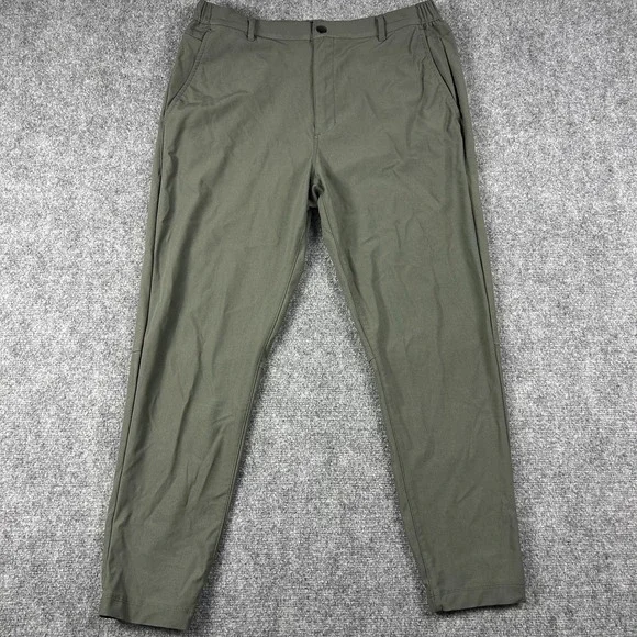 CUTS Pants Mens XL Green Jogger Elastic Waist‎ Zip Pocket Stretch Casual Travel