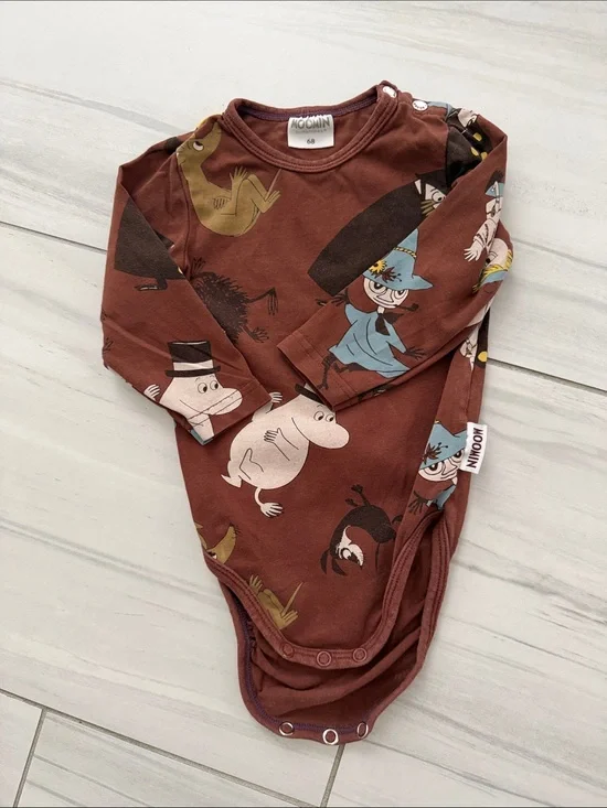 Moomin by Martinex Brown Baby One-Piece with Moomin Characters Size 3-6M/68cm