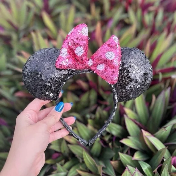 Minnie Mouse Pink Sparkly Sequin Disney Ears