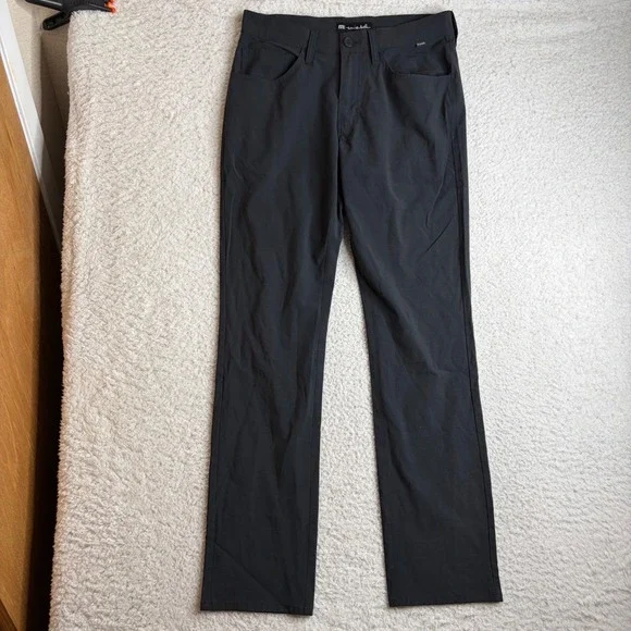 TravisMathew Mens Black Performance Stretch Golf Pants Size 30 Straight Leg