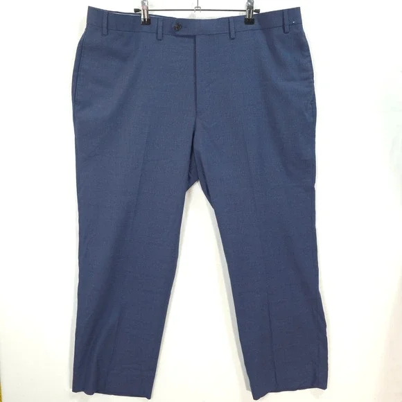 Ralph Lauren Dress Pants Mens 40W x 30L Stretch Check Blue Professional Classic