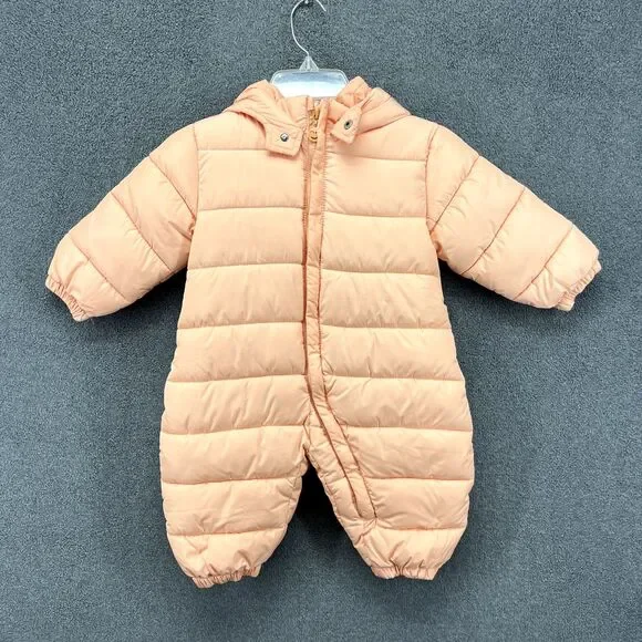YGM Kids Puffer Bunting Bunny Hooded Winter Snow Suit Infants 9 Salmon‎
