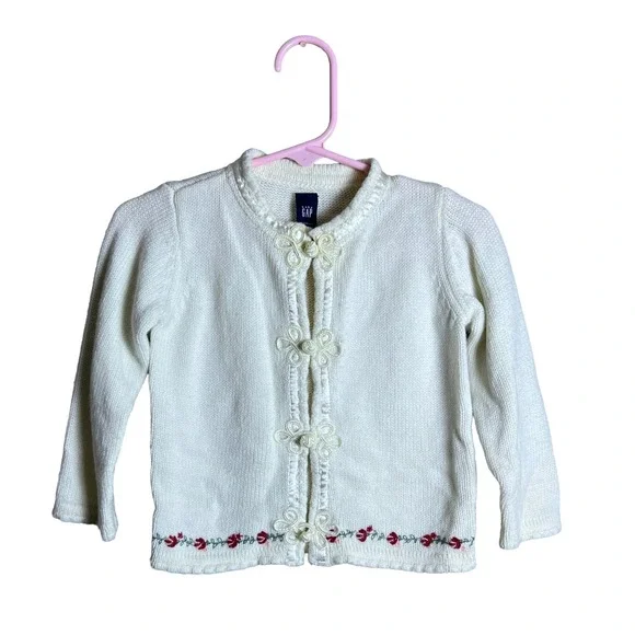 Baby Gap Knit Cardigan Vintage 90s Girls 12-18 Months Coquette Cottagecore