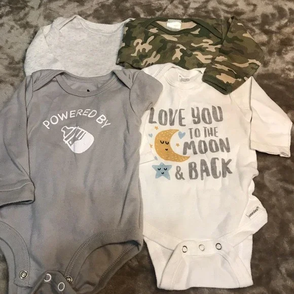 Baby Boy Bodysuit Long‎ Sleeve 4 Outfits 3-6 months