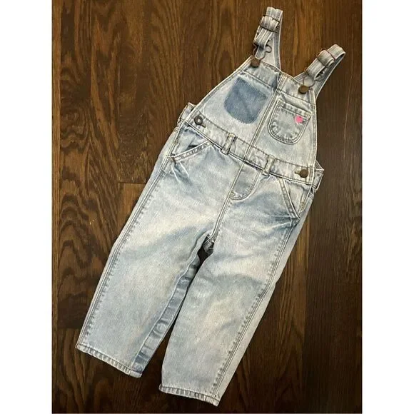 OSHKOSH B’Gosh Toddler Girls 18-24 Months Denim Overalls