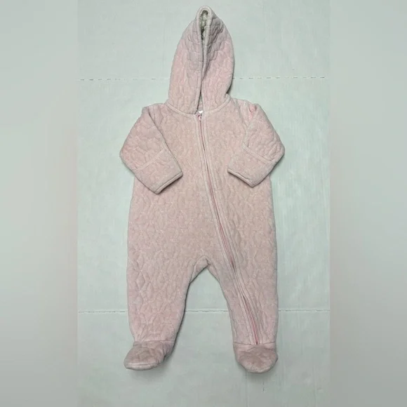 Nordstrom baby quilted bunting with fold over cuffs, size 6m